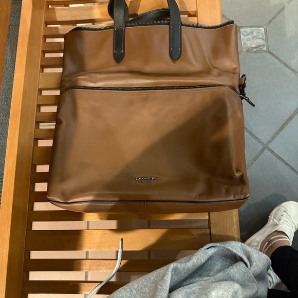 Coach Brown Leather Graham fold over Tote Bag - Picture 8 of 8